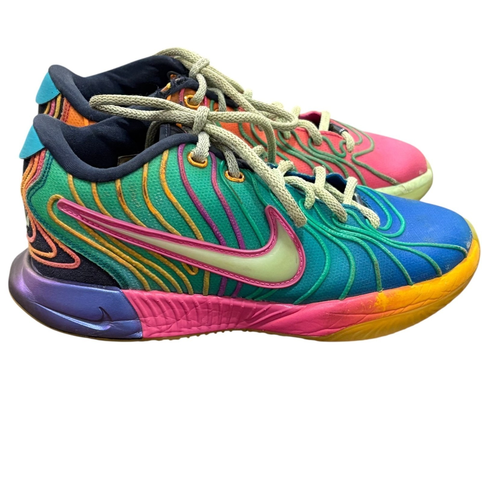 LeBron 21 GS &#39;Optimism&#39; Nike Colorful Boys Youth Athletic Shoes  Sneaker... - $48.00