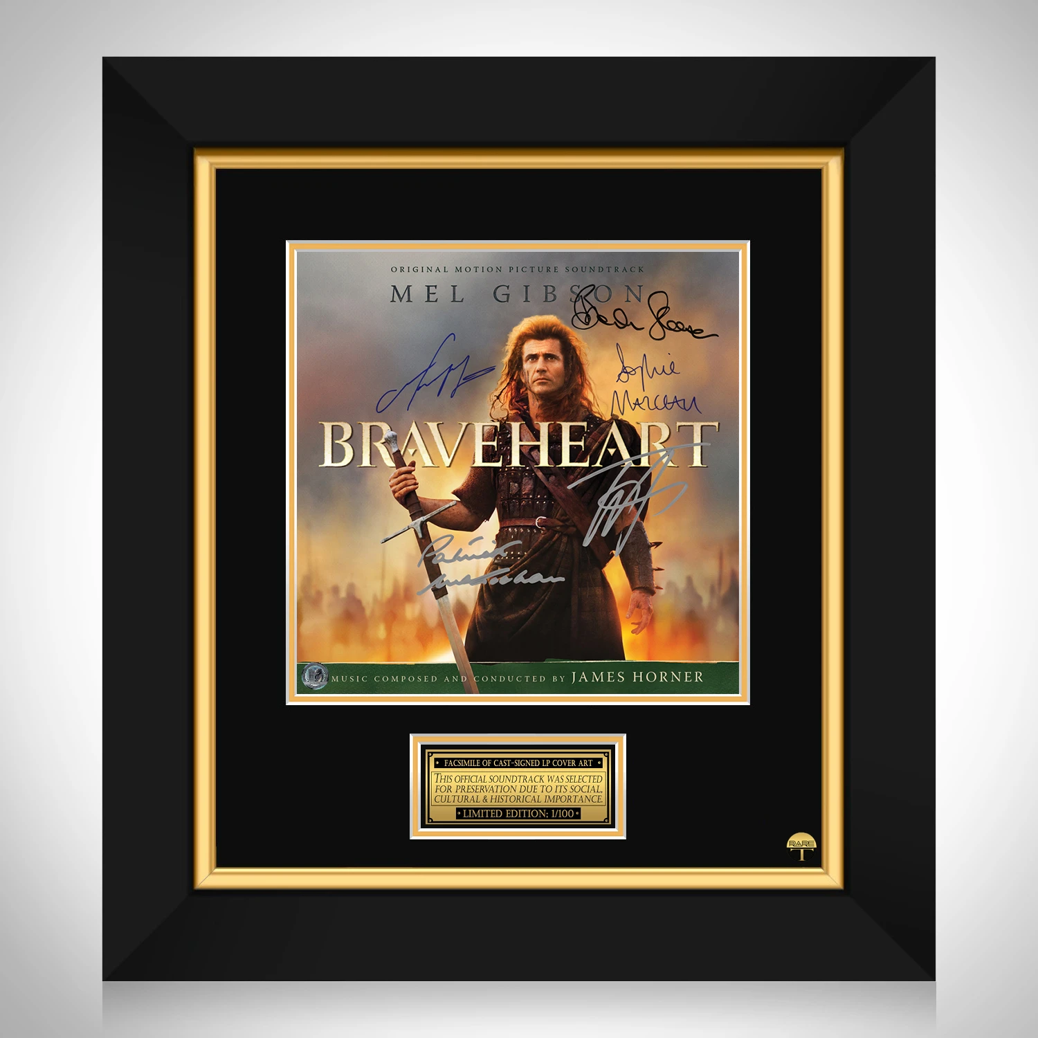 Braveheart Soundtrack LP Cover Limited Signature Edition Custom Frame - $246.73