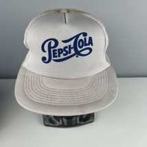 Vintage White Pepsi Cola Snapback Trucker Hat Cap Mesh Back - $12.86