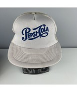 Vintage White Pepsi Cola Snapback Trucker Hat Cap Mesh Back - £10.16 GBP