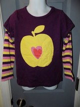 Mini Boden Apple Heart Shirt Long Sleeved Size 5/6Y Girl&#39;s EUC - £14.62 GBP