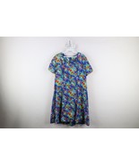 Vintage 60s 70s Mid Century Modern Womens Size Large Flower Short Sleeve... - $44.50