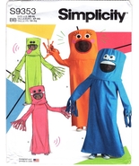 Simplicity S9353 Waving Tube People Costumes Sizes XS-XL Uncut - $8.41 CAD