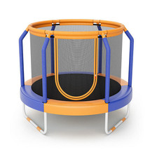 Mini Trampoline with Enclosure and Heavy-duty Metal Frame-Orange - Color... - £128.65 GBP