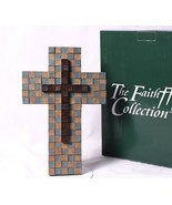 Wood Tile Cross The Faith Collection 10 Inch Resin Metallic Accents New ... - €14,71 EUR