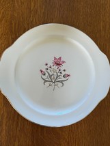 Vintage Cunningham &amp; Pickett Hand Decorated STARDUST Pink Flower Porcelain Round - £11.93 GBP