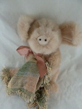 Boyds Pink Pig Truffles O’ Pigg Fully Jointed Plush 9&quot; with Fringed Blan... - £10.12 GBP