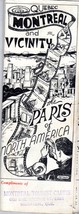 Quebec, Montreal and Vicinity - The Paris of North America - Vintage 1950&#39;s Map - £2.28 GBP