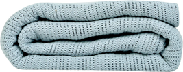 Linteum Textile Supply Leno Weave Ice Grey Blanket, Queen 100% Cotton, Lightweig - £33.98 GBP