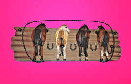 Horses Backsides Coat Hat Rack Car House Keys Holder Horseshoes Western ... - $95.01 CAD
