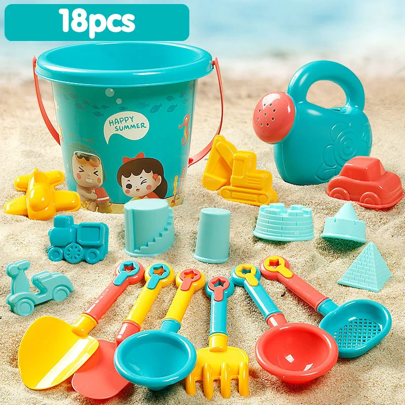 18PCS Beach Sand Toys Summer Beach Game Children Toys Beach Sand Toys Sand - £10.33 GBP