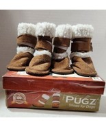 Shoes for Dogs Size 4 Medium Faux Brown Leather Hugs Pet Products PUGZ - $16.44 CAD