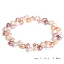 Natural Freshwater Pearl Bracelets For Women Charm Elegant Handmade Baroque Pear - £10.29 GBP
