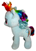 My Little Pony 2018 Build A Bear Rainbow Dash 15&quot; Plush Stuffed Animal Blue G4 - £11.84 GBP