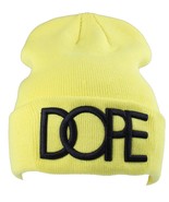 Dope Couture 3D Embroidered Neon Yellow Beanie - £19.61 GBP
