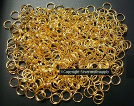 8mm Gold plated split rings jump rings 500pcs charm attachment or clasp FPC021D - £8.63 GBP