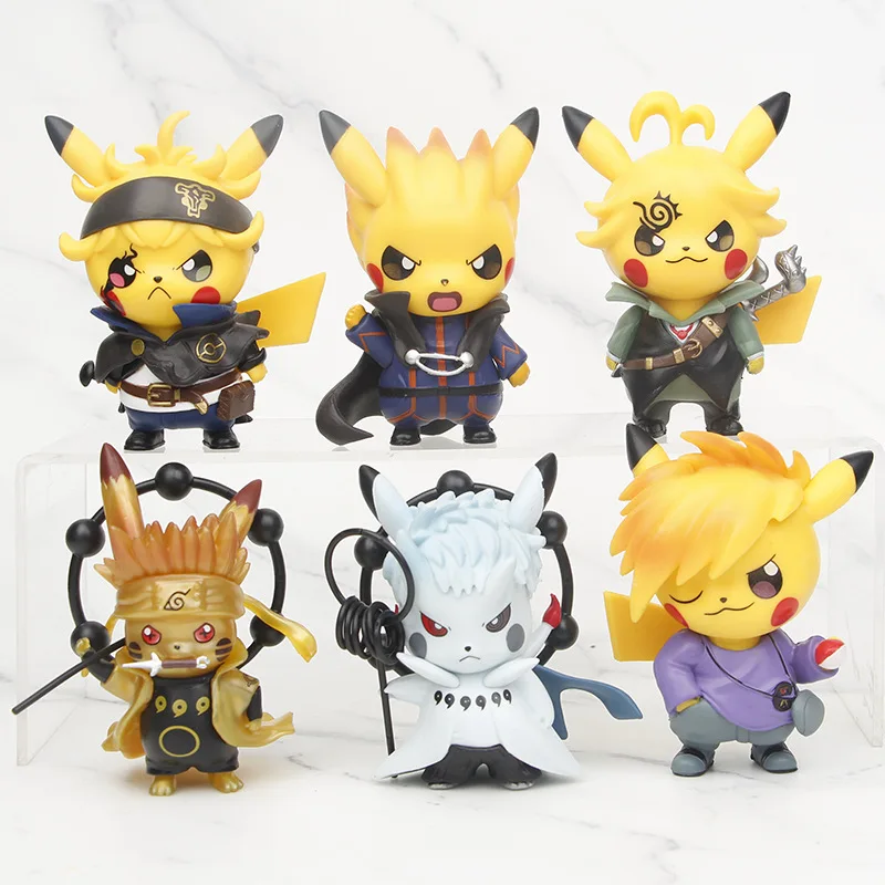 6pcs/set Pokemon Pikachu as Naruto Figure toys 9cm - £19.91 GBP