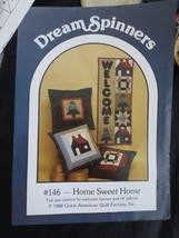 Dream Spinners HOME SWEET HOME Banner &amp; 14&quot; Pillow PATTERNS + Fabrics - £11.01 GBP