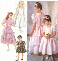 Girls First Communion Flower Girl Easter Ruffled Princess Dress Sew Pattern 7-14 - £10.44 GBP