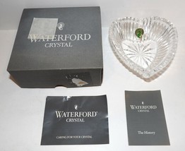 STUNNING SIGNED WATERFORD CRYSTAL HEART SHAPED 5&quot; BOWL IN BOX - £38.24 GBP