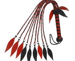 Real Cow Hide Leather Flogger 09 Studs Tails Heavy &amp; Thuddy impact Whip ... - £18.36 GBP