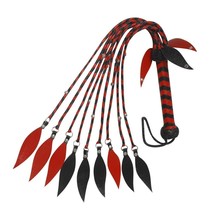 Real Cow Hide Leather Flogger 09 Studs Tails Heavy &amp; Thuddy impact Whip ... - £18.37 GBP