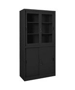 vidaXL Office Cabinet Anthracite Steel, Tempered Glass - $29,501.99 MXN