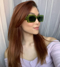 New Fashionista Oversized Elegant Square Green Geometric Women&#39;s Sunglasses - £7.97 GBP