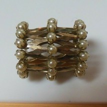 Vintage Faux Pearl Filigree Scarf Ring or Napkin Ring - £58.38 GBP