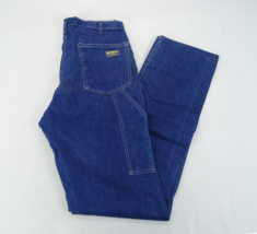 Vintage Osh Kosh Denim Carpenter Worker Jeans USA Made Mens Size 32x35 Blue - £21.94 GBP