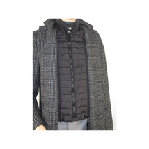 Men RENOIR Wool Blend Charcoal Gray English Plaid 3/4 Length Coat 43-18-095 image 2