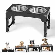 Elevated Dog Bowls with 2 Thick 1.22L/42Oz Stainless Steel Dog Food Bowls, 5 Hei - £33.54 GBP