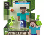 Minecraft Steve with Parrot 3.25&quot; Figure with Cookie New in Package - $24.88