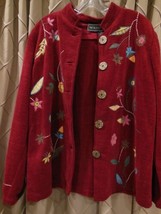 Vtg Women&#39;s Jacket Size M 100% Cotton with Appliques and Embroidery  India - $29.69
