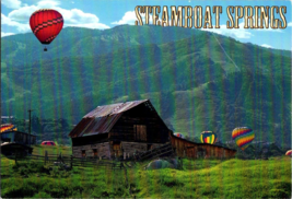 Postcard Colorado Hot Air Balloons Float over and Land on a Farm 6.5 x 4.5&quot; - £3.88 GBP