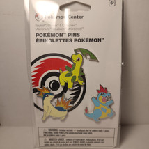 Pokemon Johto Starter Evolutions Enamel Pins Set Quilava Bayleef Croconaw - $38.67