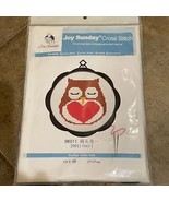 Joy Sunday Cross Stitch Owl Kit with Frame Needle Crafts Sewing NEW - £9.43 GBP
