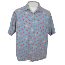 J Crew Men Hawaiian camp shirt p2p 26 L aloha luau tropical vintage starfish - £29.45 GBP