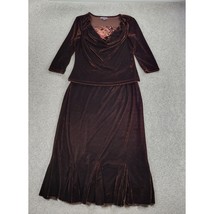 Vtg Susie Couture Velvet Skirt Set Womens L Brown Paisley Cowl Neck Whimsigoth  - £46.73 GBP