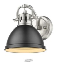 Golden Lighting- Collection Pewter 1-Light Bath Sconce Light Matte Black Shade - £49.47 GBP