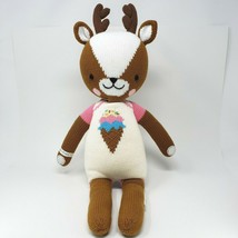 20&quot; Cuddle + Kind Handmade In Peru Brown Reindeer Stuffed Animal Plush Toy Girl - £66.59 GBP