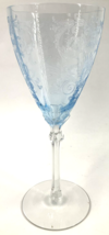 Fostoria Versailles Azure Blue Water Goblet 8 1/4” 10oz Elegant Etched G... - £59.21 GBP
