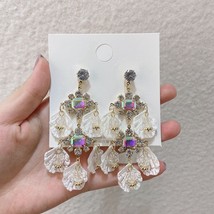 Fashion Heart  Rhinestone Dangle Earrings For Women Girls Long Water Drop Shiny  - £8.57 GBP