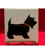 Vintage Small White Tile Scottish Terrier Scottie Dog w Red Collar 4.5&quot; USA - €6,79 EUR