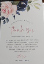 Bliss Collections Wedding Place Setting Thank You Card Navy Floral 50 Ca... - £6.23 GBP