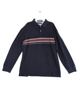 Vtg 90s Tommy Hilfiger Men&#39;s XXL Thermal Cotton Striped Long Sleeve Polo... - $36.00