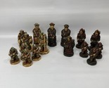 nigri chess pieces chinese immortals Lot Of 16 Hand Carved Italian Rare HTF - £73.99 GBP