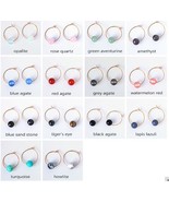 Gold Color Small Hoop Earrings Round Circle Earrings for Women Natural S... - £8.66 GBP