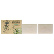 Extra Mild Soap Bars - Aloe Vera by Le Petit Olivier for Men - 2 x 3.5 oz Soap - $12.01