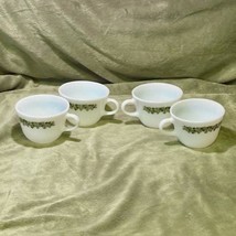 Vintage Pyrex CorningWare Milk Glass Spring Blossom Coffee Cups (Set of 4) - $24.75
